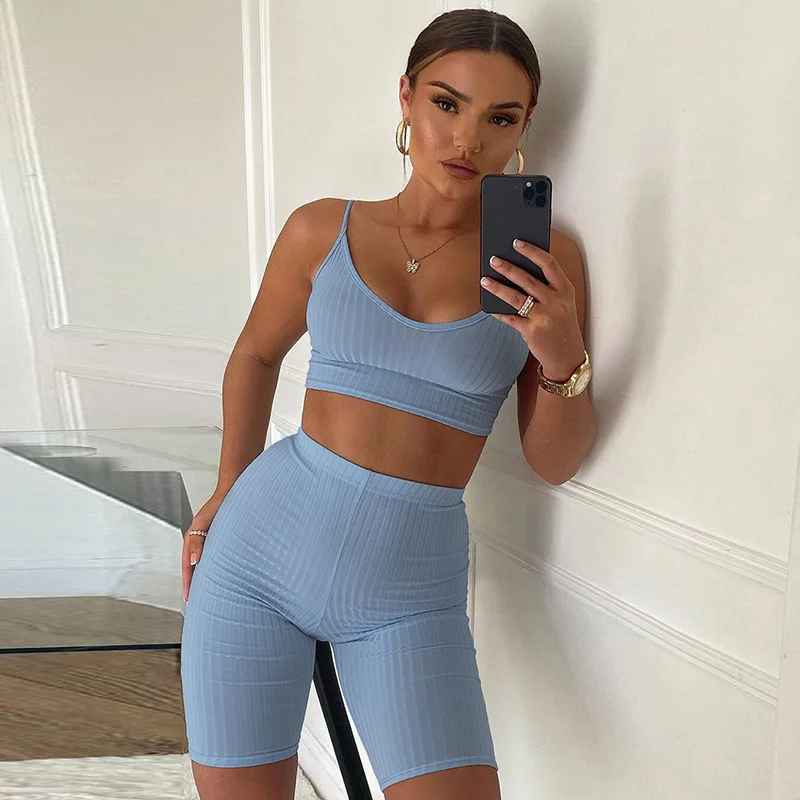 

Wind Summer New Women's Dress Suspender With Navel Exposed Waistcoat High Waist Pant Casual Suit For Women En*