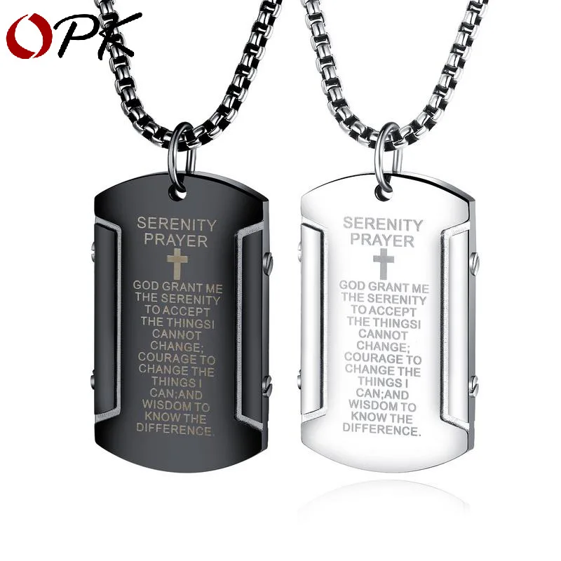 OPK религиозные украшения нержавеющая сталь христианское Писание Мужская
