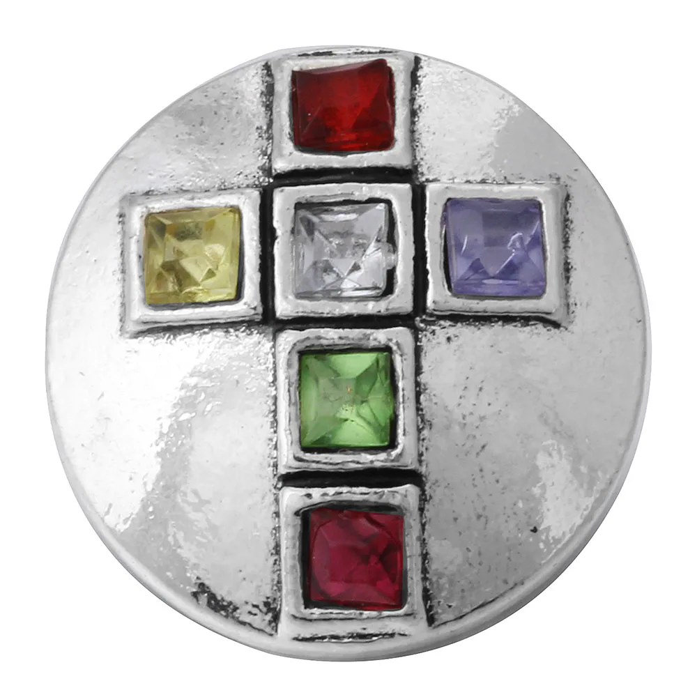6pcs/lot New Snap Jewelry Rhinestone 18mm Cross Buttons Fit 20mm Button Bracelet Interchangeable | Украшения и аксессуары
