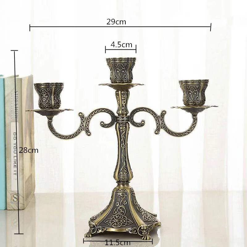 

Bronze Candelabra Metal Candle Holders Wedding Candlesticks Event Candle Stand Table Centerpiece For Home Decoration