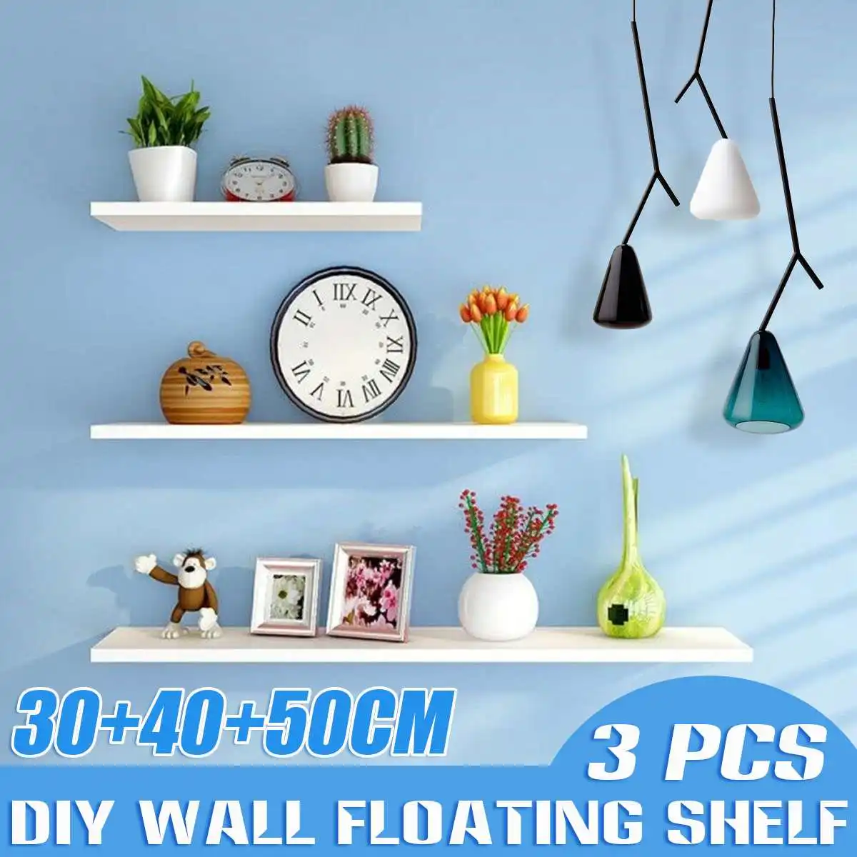 

Деревянная полка для хранения в скандинавском стиле, 3 шт./компл.