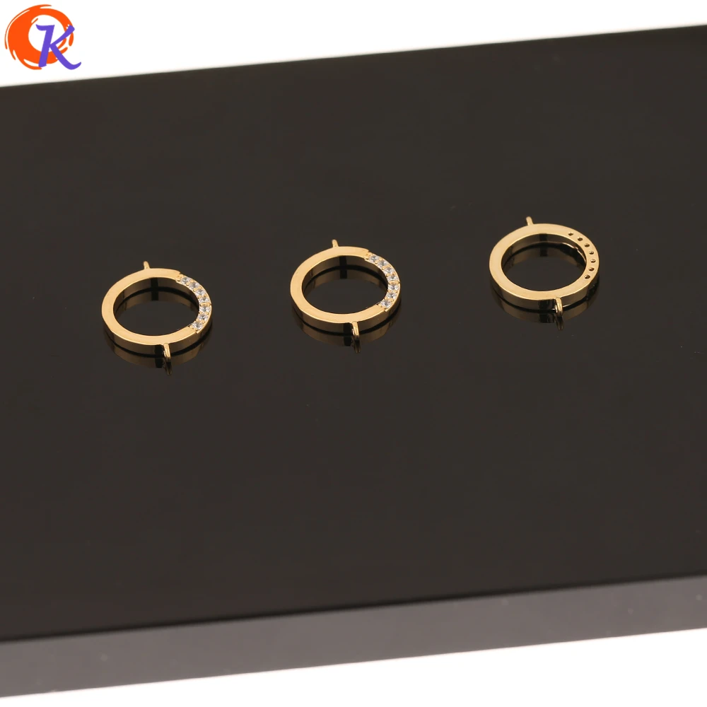 

Cordial Design 30Pcs 11*14MM Jewelry Accessories/DIY/Genuine Gold Plating/CZ Connectors/Round Shape/Hand Made/Earring Findings