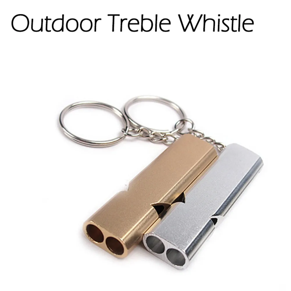 Портативный мини-свисток с двойной трубкой 150 дБ высоким децибелем для кемпинга