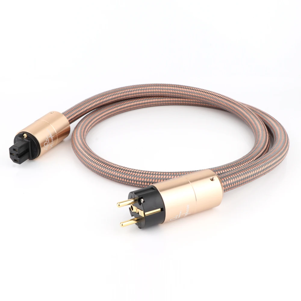 

hot selling HI End Schuko Power Cord CD Amplifier Amp EU Power Plug Cable HIFI AC Mains Power CableEU Schuko Power Iine