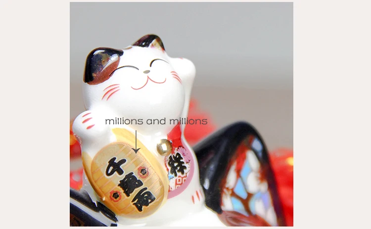 9 дюймов керамика Maneki Neko орнамент Lucky Cat Копилка японский длинный хвост Фортуна кошка фэн шуй украшения свадебный подарок