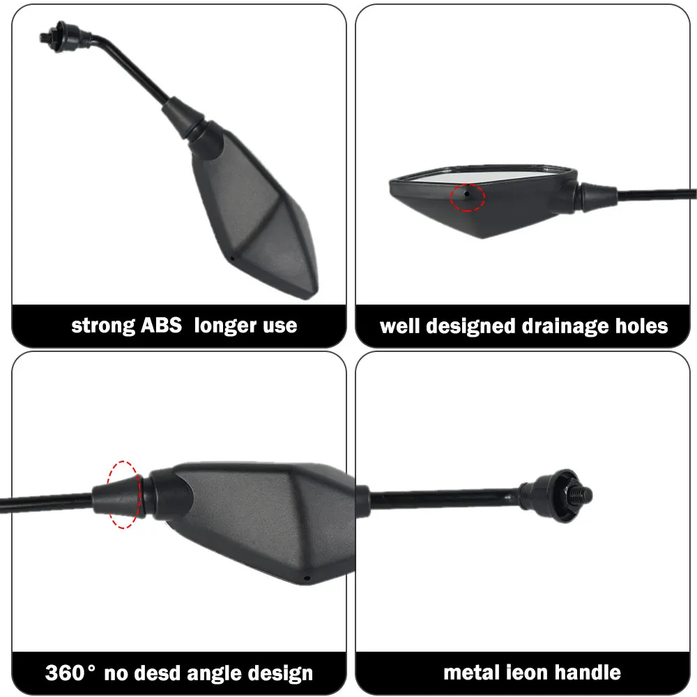 2Pcs/Pair Motorcycle Rearview Mirror Code with mirror Scooter E-Bike Rear View Mirrors Back Side Convex | Автомобили и мотоциклы