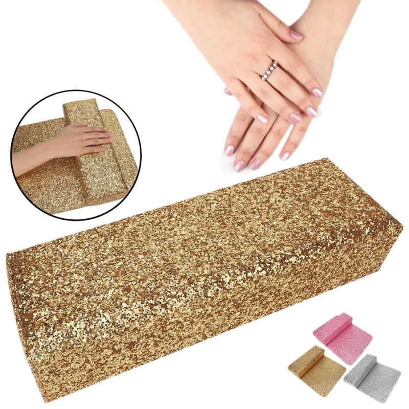 Manicure Table Shinning Sequins Nail Art Mat Pillow Hand Holder Rest Tool | Красота и здоровье
