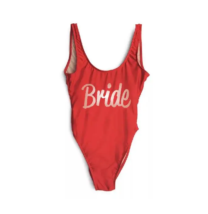 Сплошной купальник для девичника свадебный подарок подружка невесты пляжный