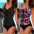 Купальник в стиле ретро, Цельный купальник для женщин 2022, сексуальный купальный костюм с открытой спиной, черный купальный костюм, женский Монокини размера плюс, пляжная одежда