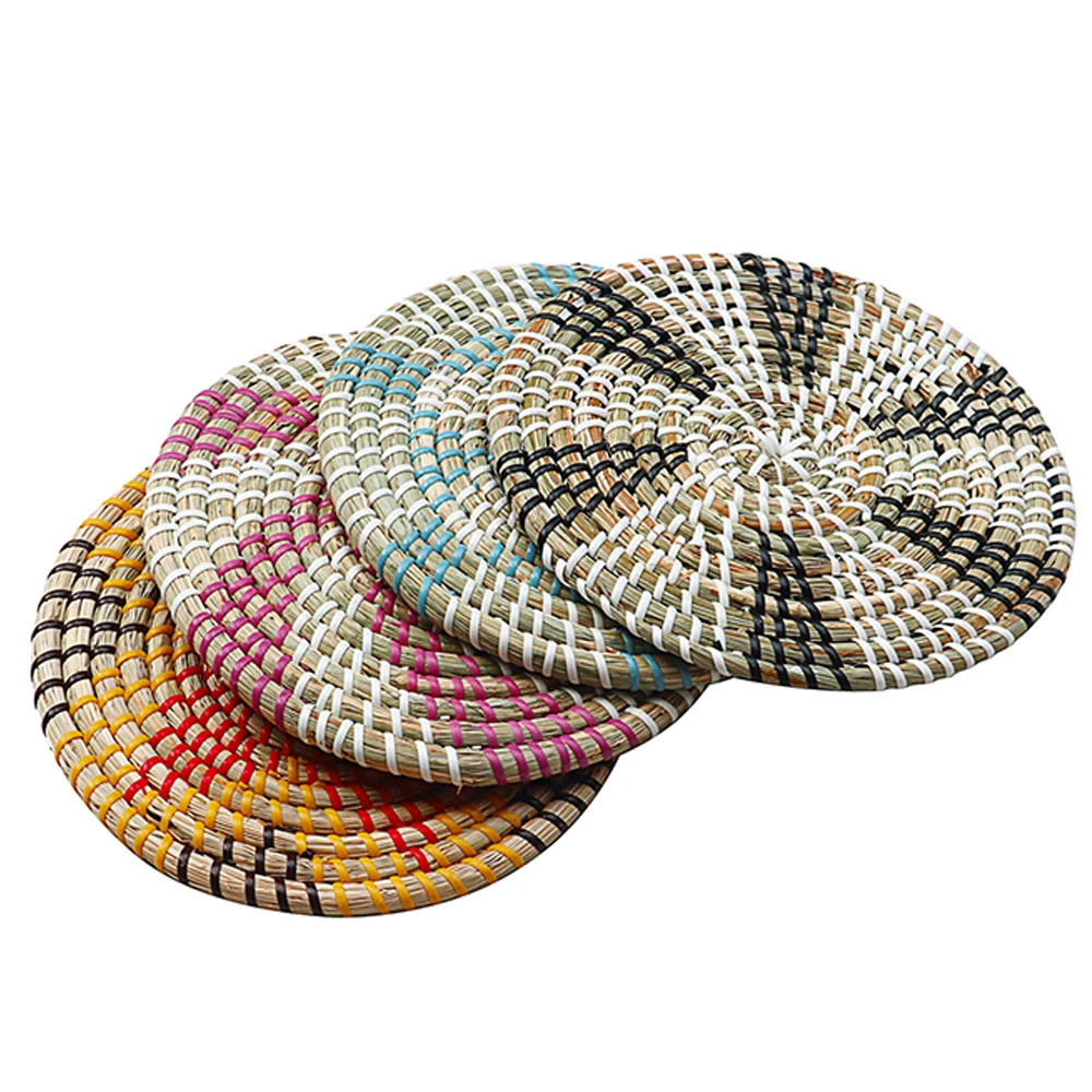 

Round Woven Placemats Natural Wicker Seagrass Placemats Straw Braided Placemats Heat Resistant Non Slip Weave Placemats Handmade