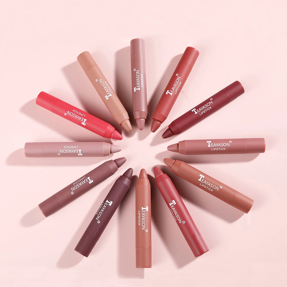 

12 Colors Velvet Matte Lipsticks Sexy On-stick Lasting Long Cosmetic Lip Red Pencil Cup Colors Matte Cosmetic 2021 Fashion