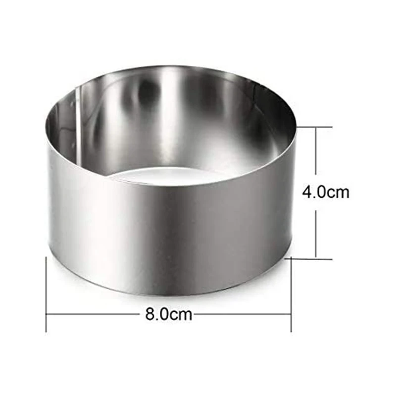 Кольца для Мусса из нержавеющей стали круглая форма торта с толкателем диаметр 8
