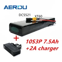 aerdu 36v 7 5ah 10s3p 500w rechargeable 18650 li ion battery pack for modified bikes scooter vehicle with bms xt60 dc2a charger