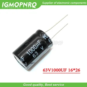 10 шт., электролитический конденсатор 63v1000uf 16*26 63 в 1000 мкФ 16x26, 63v1000uf