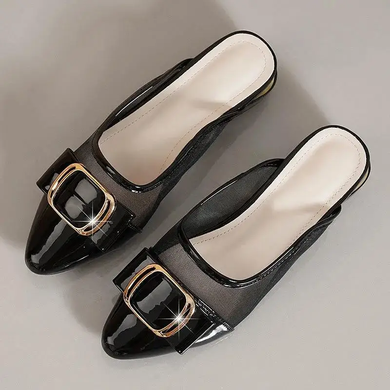 Туфли Cresfimix женские удобная сетчатая обувь на высоком каблуке крутые черные