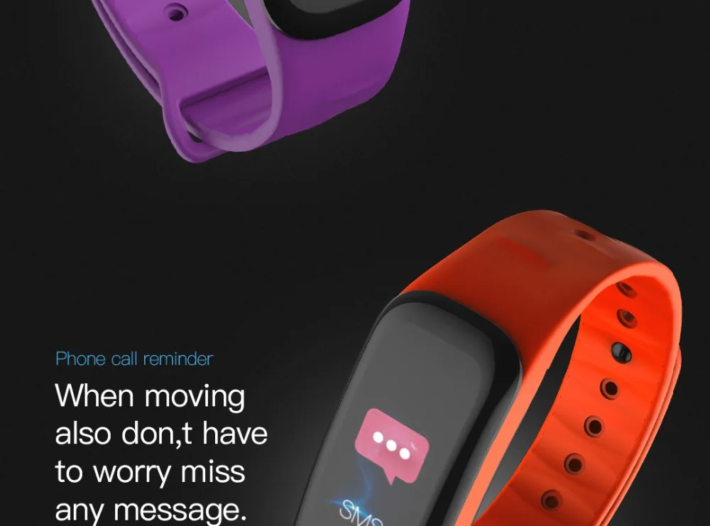 Longet цветной экран C1Plus умный Браслет кровяное давление браслет HeartRate монитор FitnessTracker браслет для мужчин и женщин