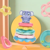 musical toy for baby rattles infant interactive stacking ring tower early learning elephant toddler educational tumbler toy gift