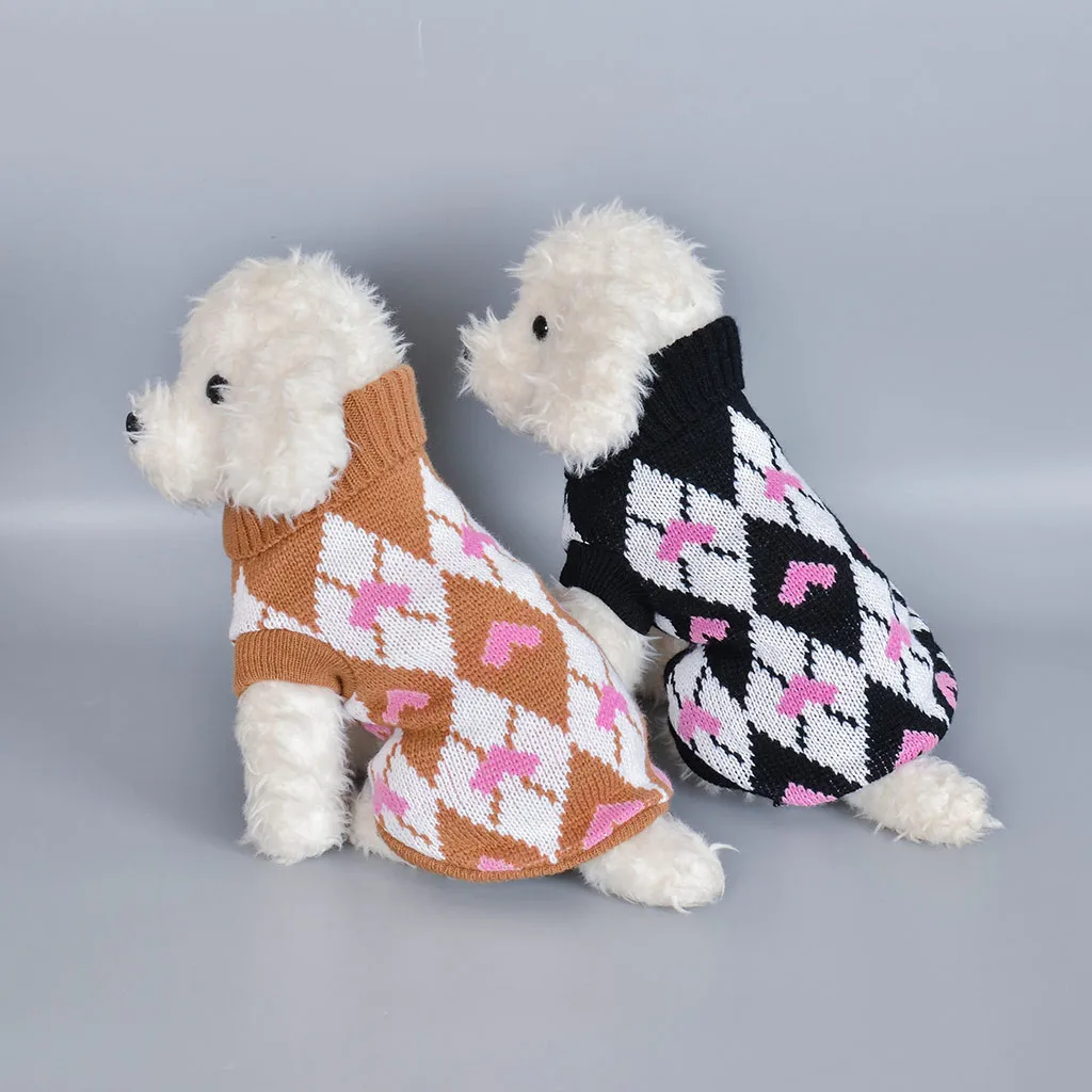 Рождественская Одежда для собак зимняя теплая водолазка свитер пальто костюм