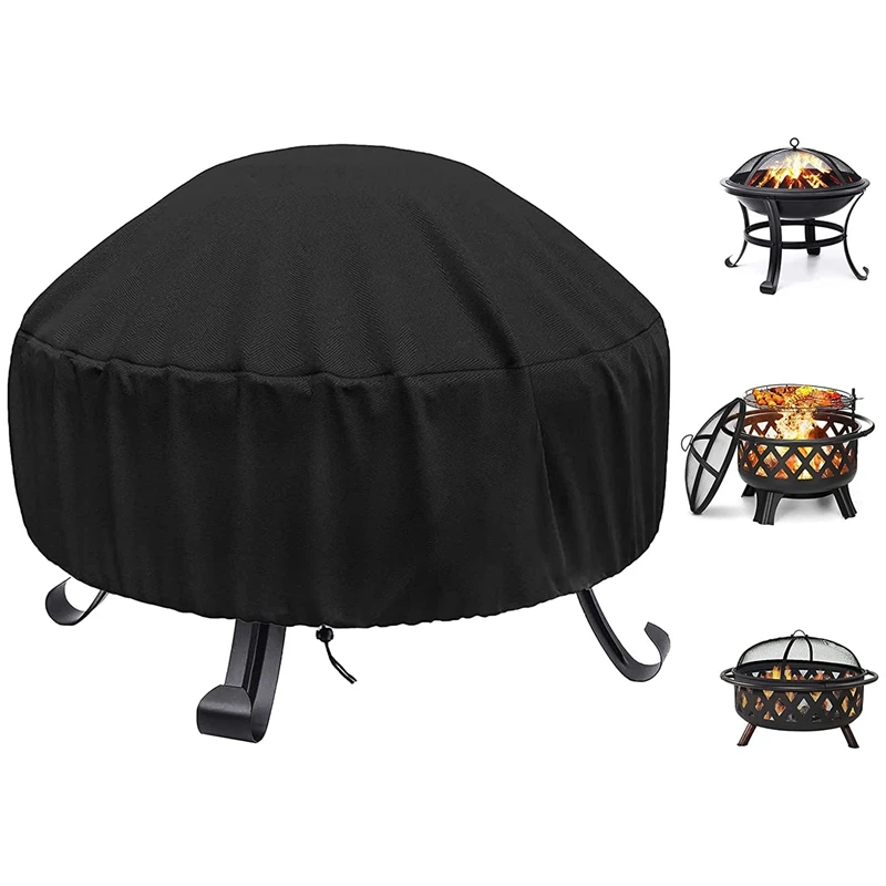Fire Pit Cover Round for 420D Heavy Duty Oxford Fabric Firepit Full Coverage Fireplace | Дом и сад