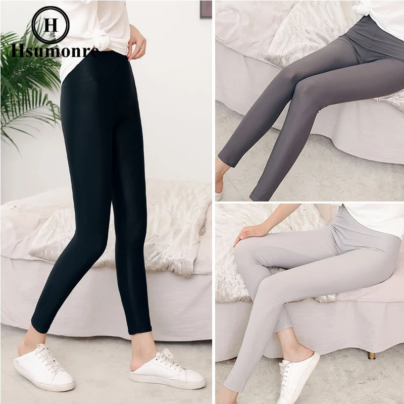 Леггинсы женские уплотненные однотонные из вискозы эластичные пикантные Капри