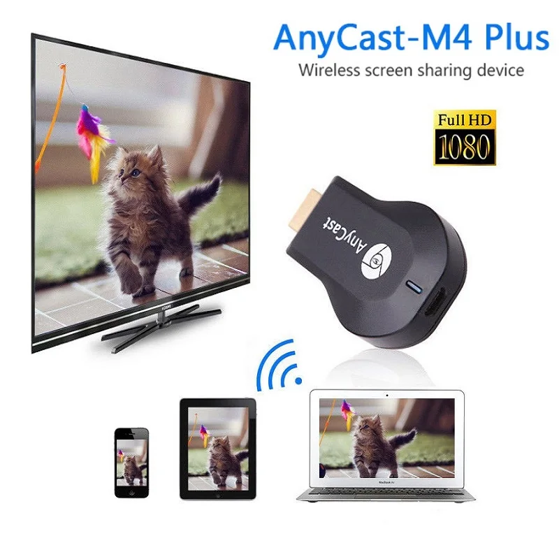 Для AnyCast M4 Plus беспроводной Медиа Видео Wi Fi 1080P дисплей донгл приемник Android адаптер