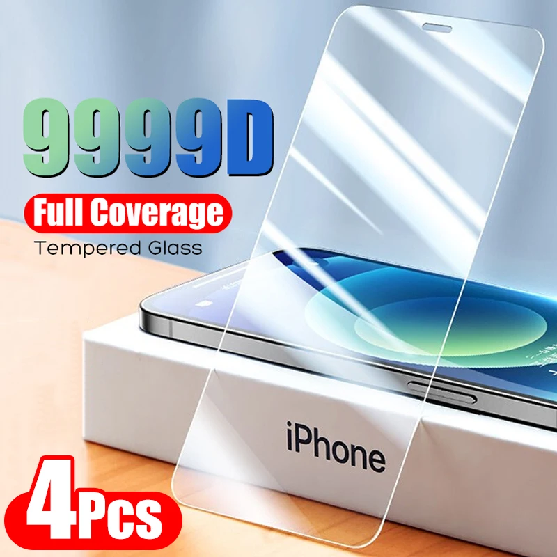 Закаленное стекло с полным покрытием для iPhone защитная пленка экрана 11 Pro X XR XS MAX 12