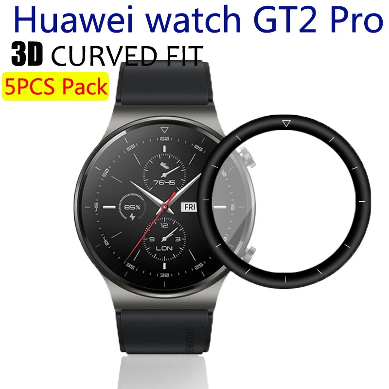 

5 пар в упаковке; 3D экран загибающаяся Защитная пленка для Huawei часы GT 2 Pro Smart часы полная защита для экрана для Huawei GT2 Профессиональный откидной Чехол-Обложка