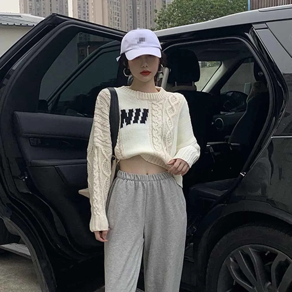

Stylish O-neck Patchwork Female Knitted Pullovers O-neck Long Sleeve Women Sweater Jumpers Casual Knitwear Tops