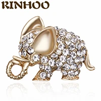 rinhoo luxury rhinestones gold color elephant brooches for women men fashion animal design brooch ornament jewelry gift for kids