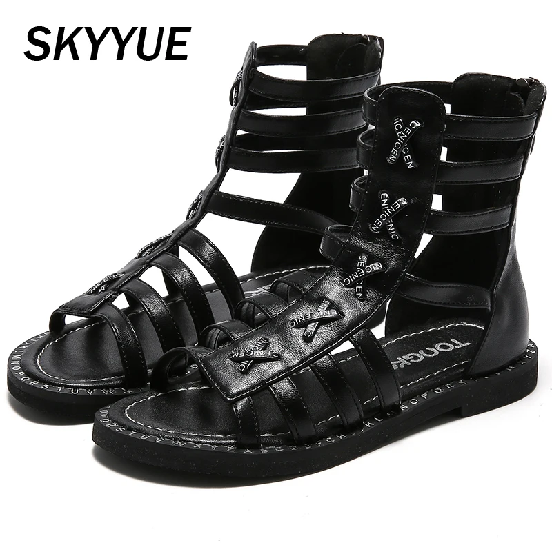 Новинка Летние детские сандалии гладиаторы до щиколотки Детские принцессы из