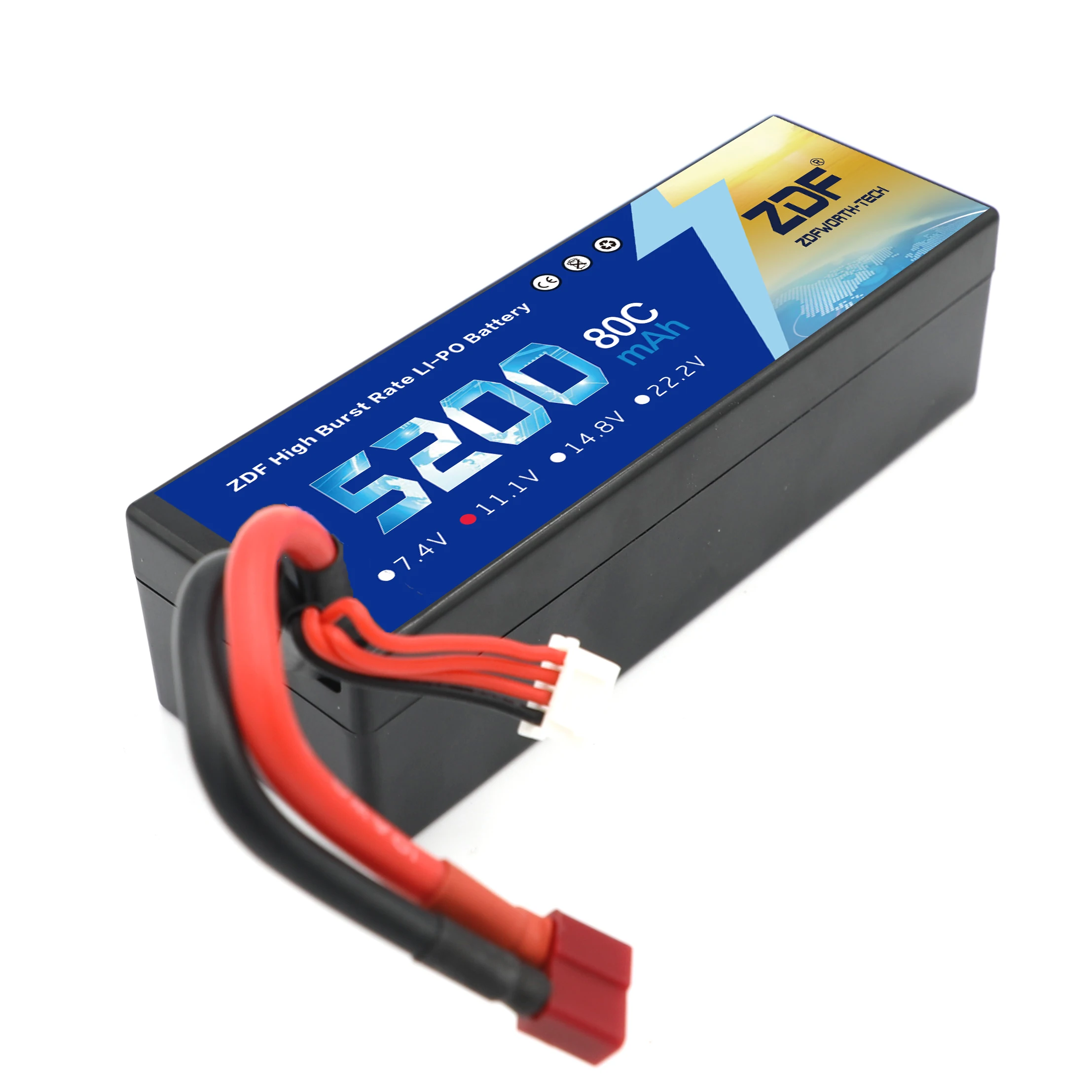 ZDF 2 шт./лот жесткий чехол RC Lipo батарея 11 1 В 5200 мАч 3S 80C max160C для автомобиль