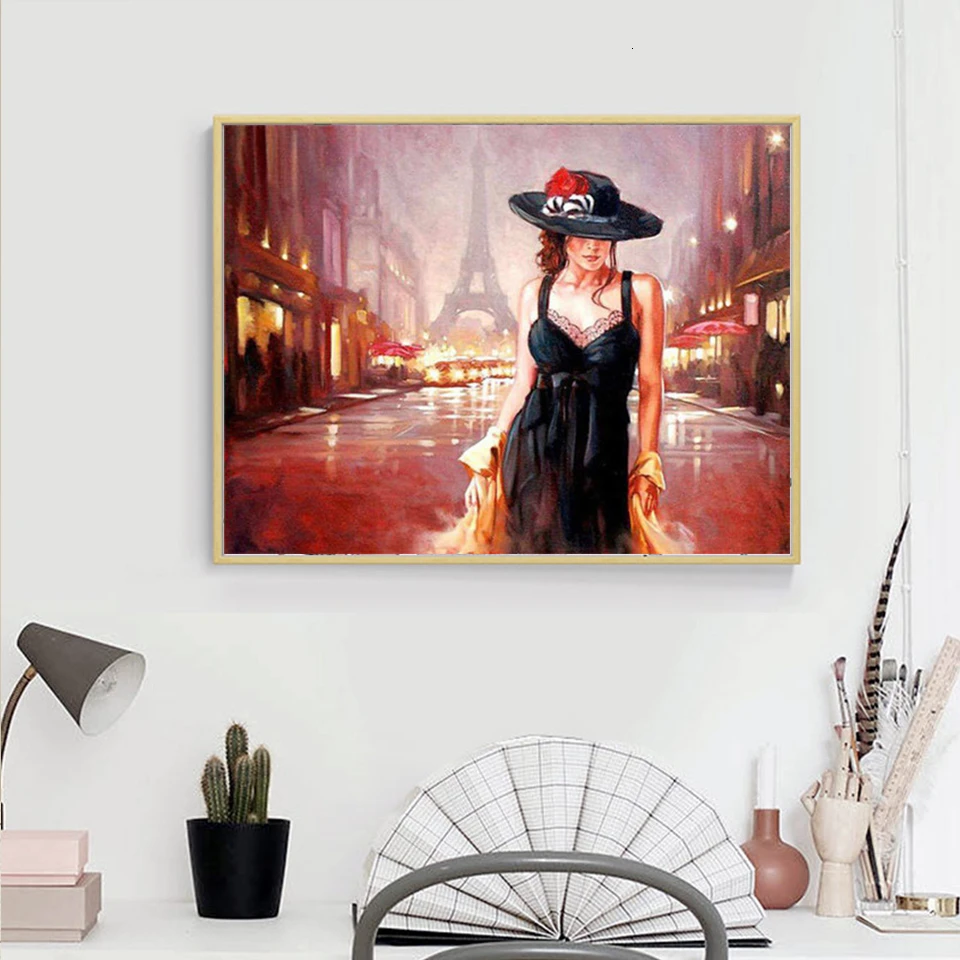 Раскраска по номерам для взрослых AZQSD самодельная раскраска женщин рама