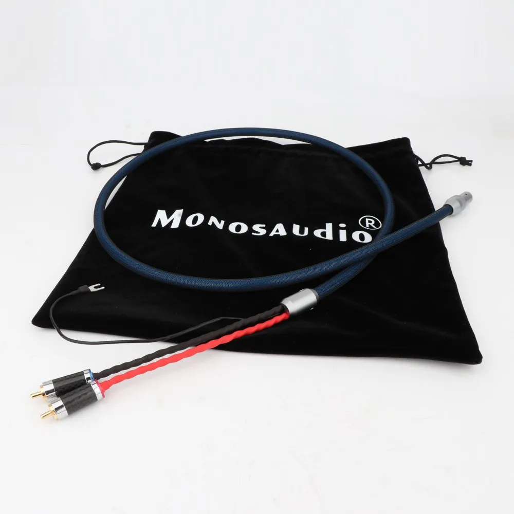 Monosaudio TA205 High Quality Tonarm Cable Gold plated 5Pin DIN & RCA Phono Turntables Analog Cable with OFC silver plated cable