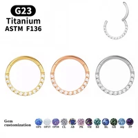 g23 titanium 6 12mm 16g zircon stone hight segment rings open small septum piercing nose earring fashion body piercing jewelry