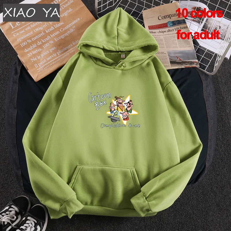 

Avocado Green HOODIES for Cartoon Box Catch Up Fashion Letter Cute Streetwear Woman Man Pullover Sweatshirt Hoodies