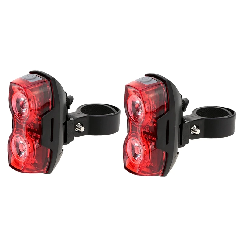 

2 Pcs Bicycle Tail Light Mountain Bike Night Riding Waterproof Safety Led Warning Light Horizontal Style Bicycle Lights