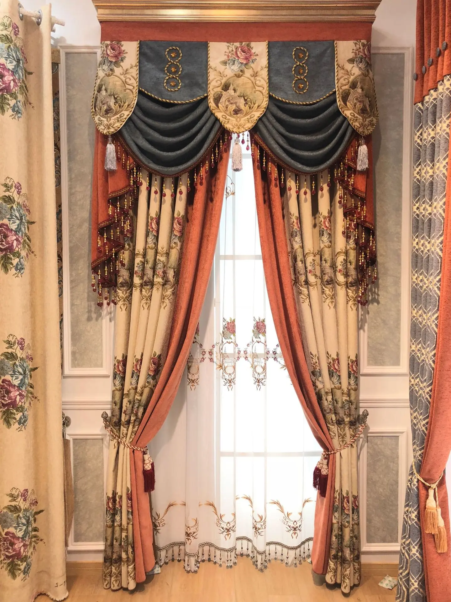

Chenille Stitching Curtains Curtains for Living Dining Room Bedroom