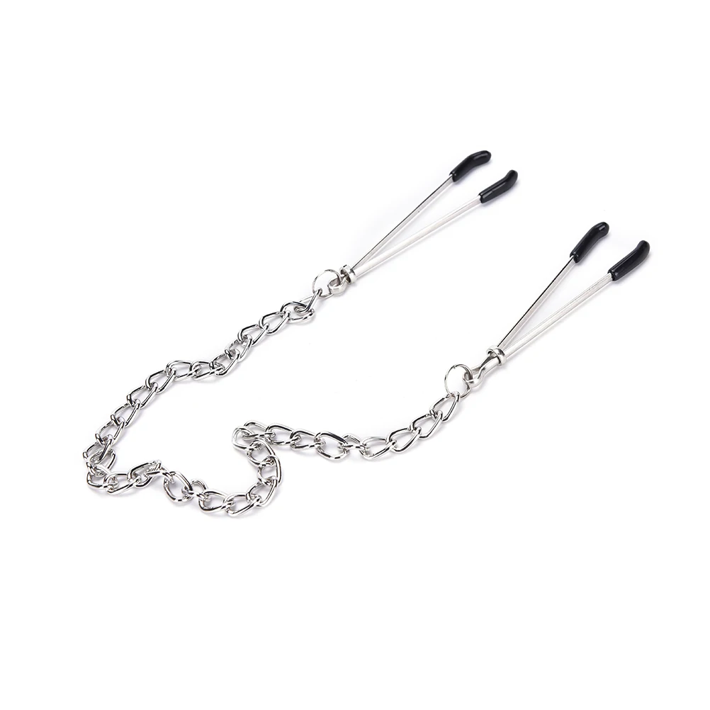 

Exotic Accessories Stainless Steel Long Chain Nipple Clamps Tweezers Women Girls Breast Clip For Couples
