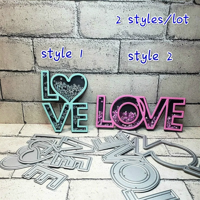 Crazyclown 2 стиля/партия шейкер Love Hearts для резки металла штампы скрапбукинга трафарет