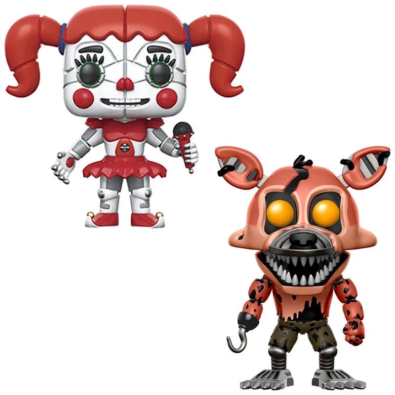 2PCS Игрушки Five Nights At Freddy's, ПВХ, 10 шт., фигурки, куклы-медведи из винила FNAF Бонни и Чика Foxy Freddy Fazbear, кукла - Цвет: 2PCS