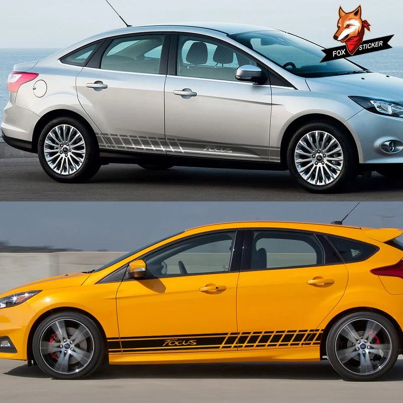 2 шт. виниловые наклейки на боковые двери автомобиля Ford Focus 3 1 MK2 MK3 MK1|Наклейки