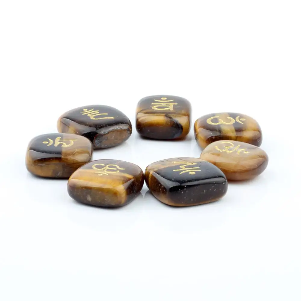 7 шт./компл. Асимметричный натуральный гравированный аметист розовый кварц