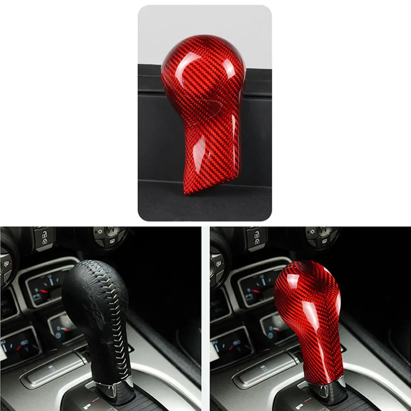 

Real Carbon Fiber Gear Shift Head Cover Knob Cap Trim fit For Chevrolet Camaro 2010-2015