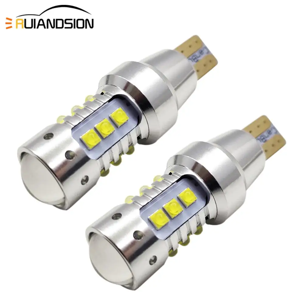 2 шт. AC12V 24V 80W 30W 50W T15 W16W заднего хода автомобиля светильник светодиодный Canbus лампы