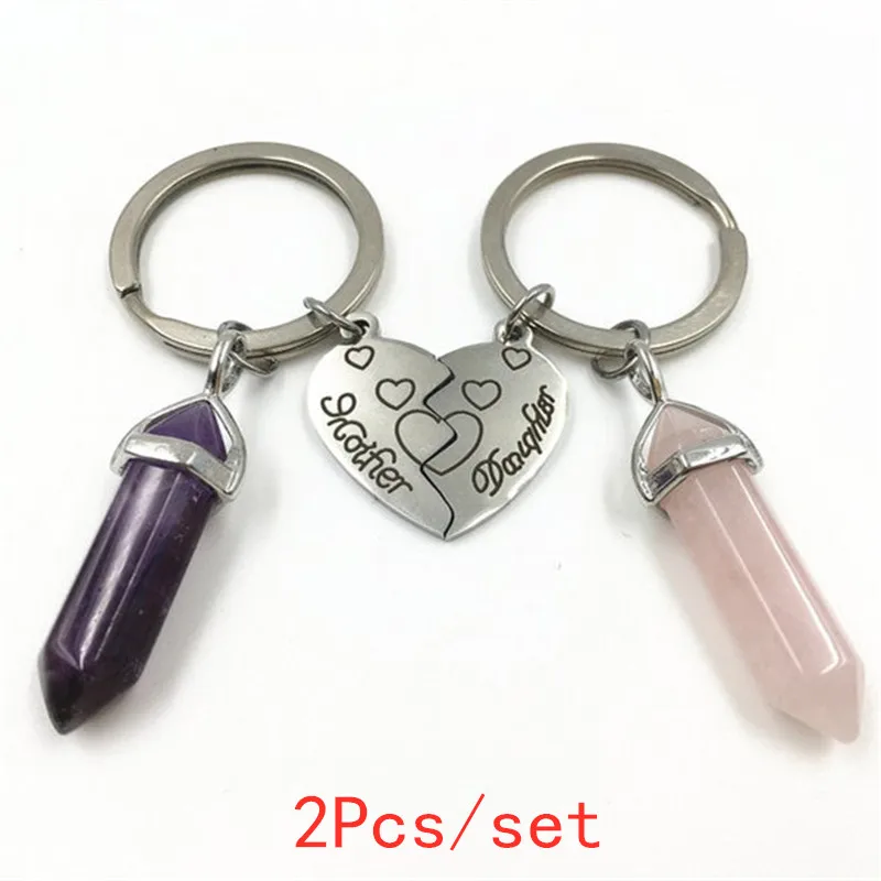 

Mother Daughter Keychain, Crystal Gift, Crystal Keychain, Mother Day Gift, Mother Baby, Broken Heart Set, 2Pcs Keychains