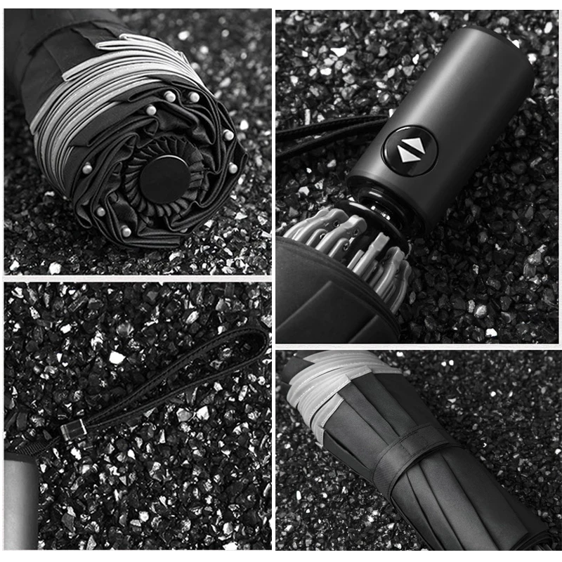 Зонт Автоматический со светоотражающей полосой 10 спиц складной |