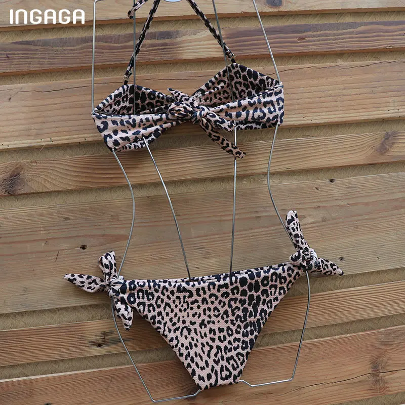 

Bandeau Bikini Women's Swimsuits Leopard Swimwear Female Sexy Brazilian Bikinis High Cut Biquini Swimsuit 2021 New