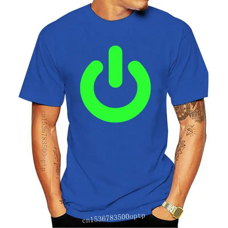

Glow In The Dark Power On Print Gadget Geek Loose Fit Cotton T Shirt Men Women Tee Shirt funny O Neck Tops