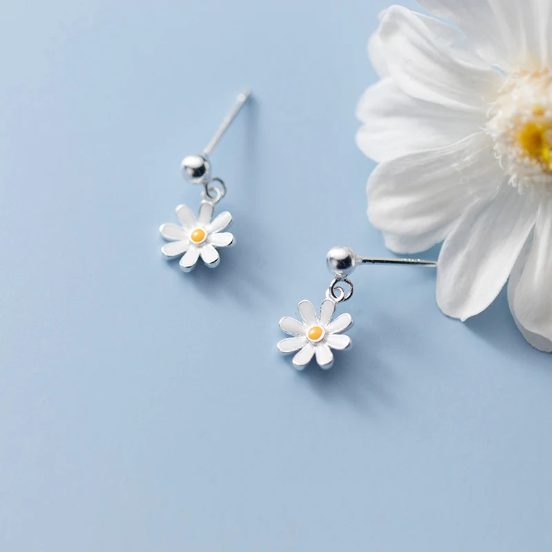 

La Monada Small Stud Earrings For Women 925 Sterling Flower Daisy Woman Earring Hanging Silver 925 Earring Jewelry Female