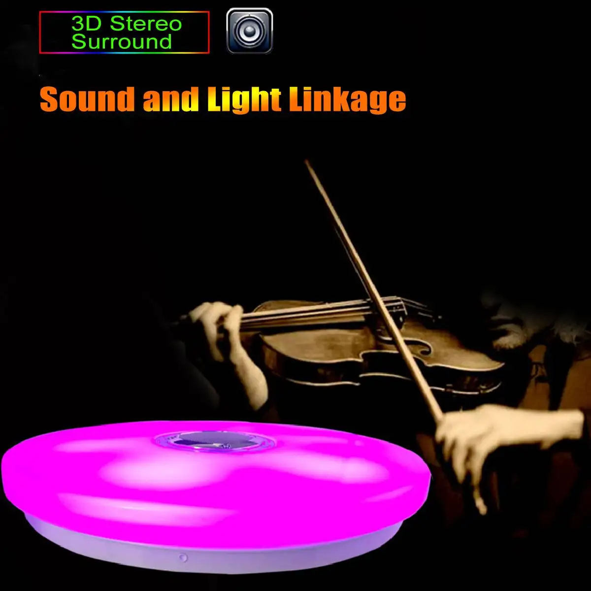

Modern LED Ceiling Lights Dimmable RGB Music Lamp bluetooth Speaker Remote APP Control for Living Room